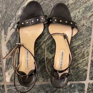 Nail head Manolo Blahnik strappy heal sandals!